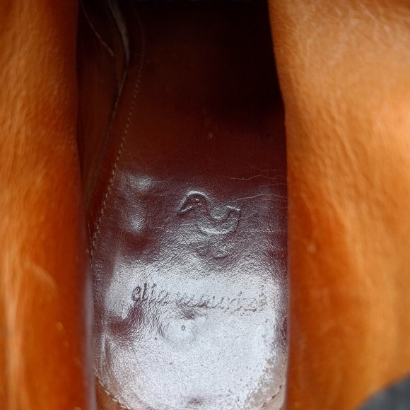 Elia Maurizi Leather Ankle Boots Back Zip Natural Rubber Mid-Sole Size 10.5 M - Picture 9 of 12